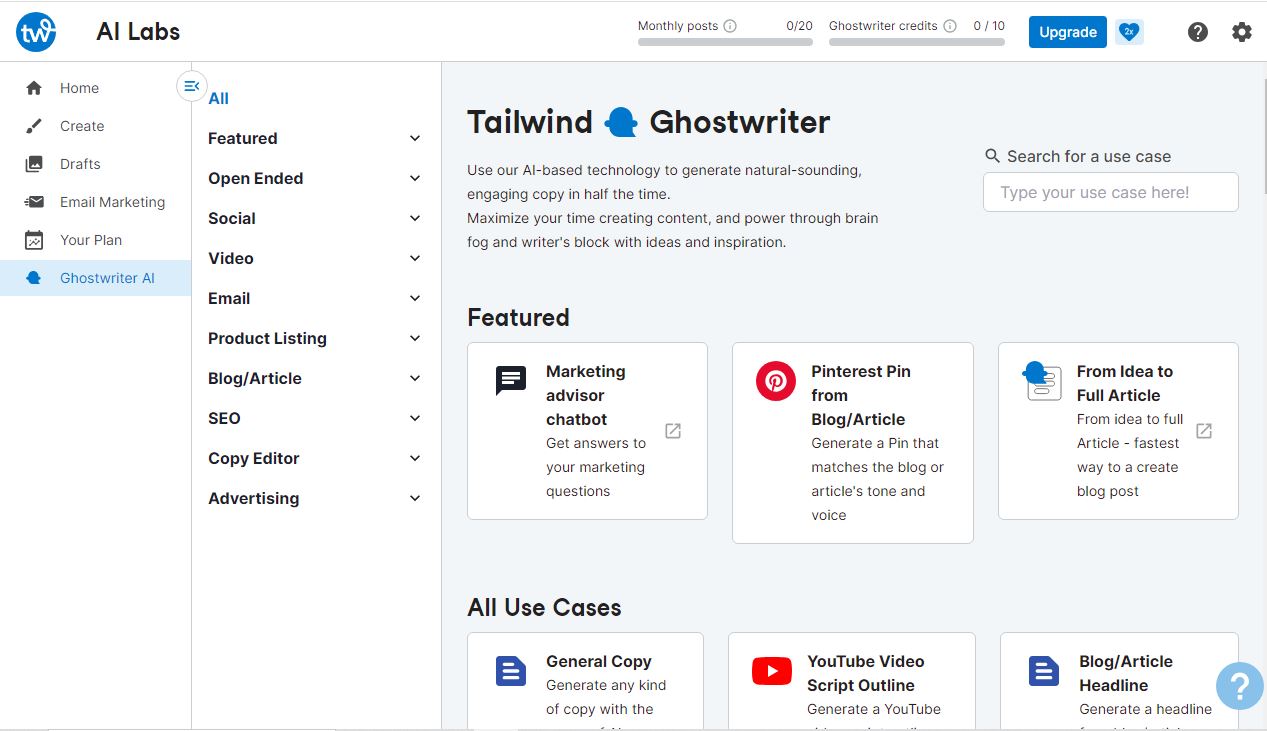 How Tailwind's Ghostwriter AI simplifies the process of creating engaging social media content