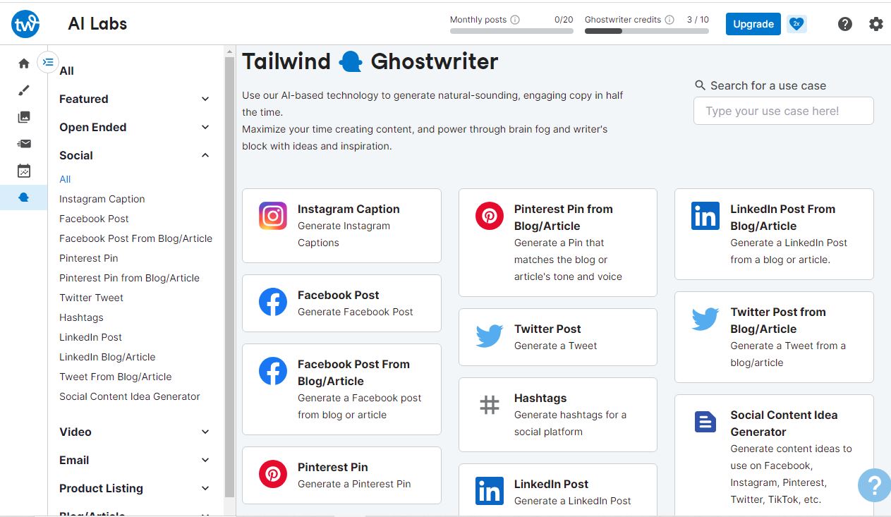 How Tailwind's Ghostwriter AI simplifies the process of creating engaging social media content